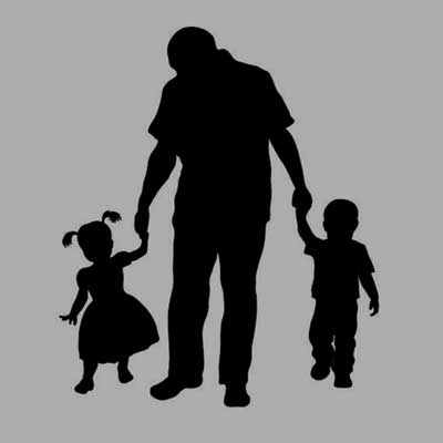 father and children