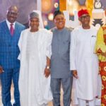 Okowa with wife flanked by Governors Ihedioha, Obaseki, Tambuwal, John-Jonah, & Uche-Secondus